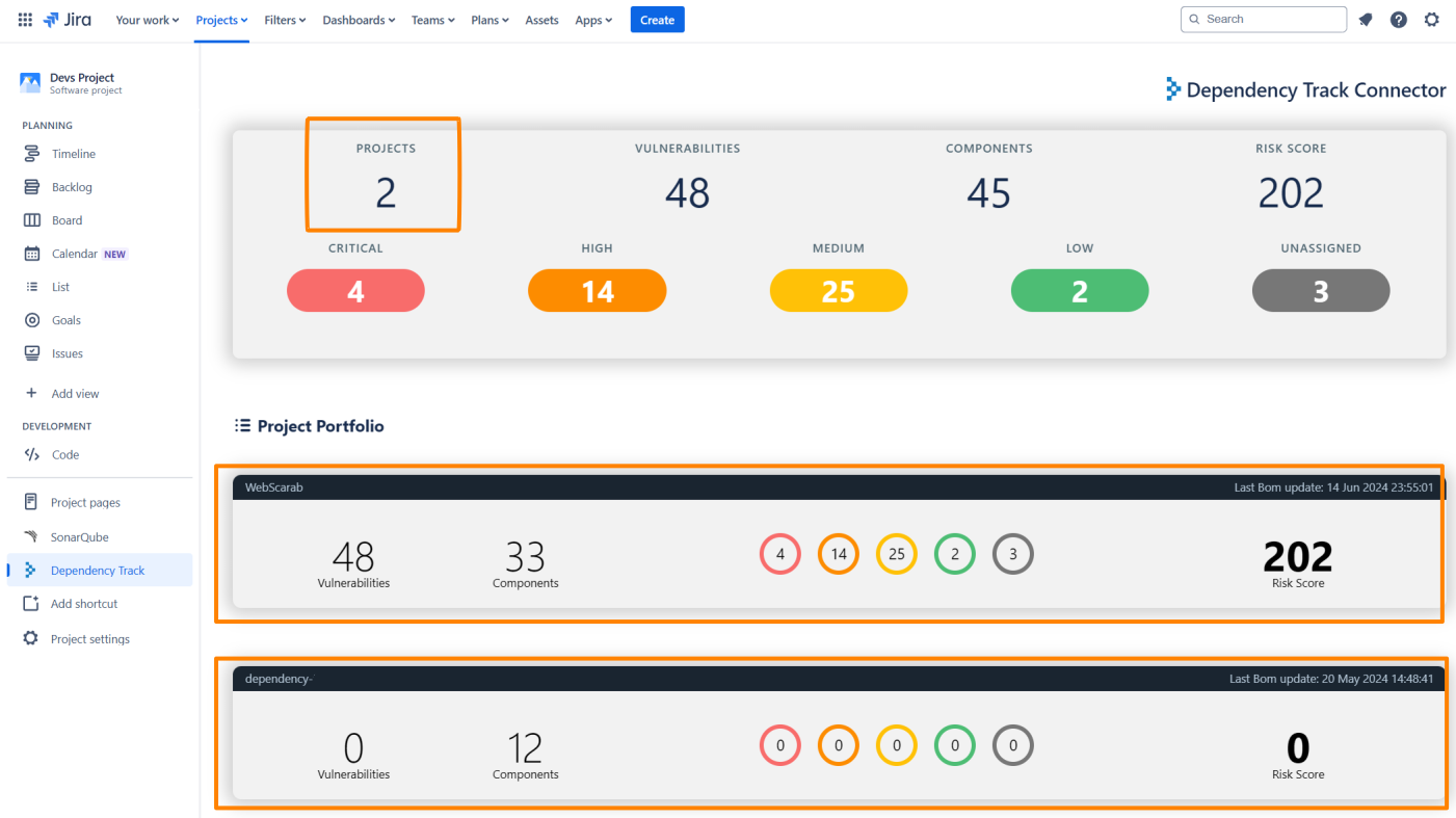 General Dependency Track Connector For Jira 1.1