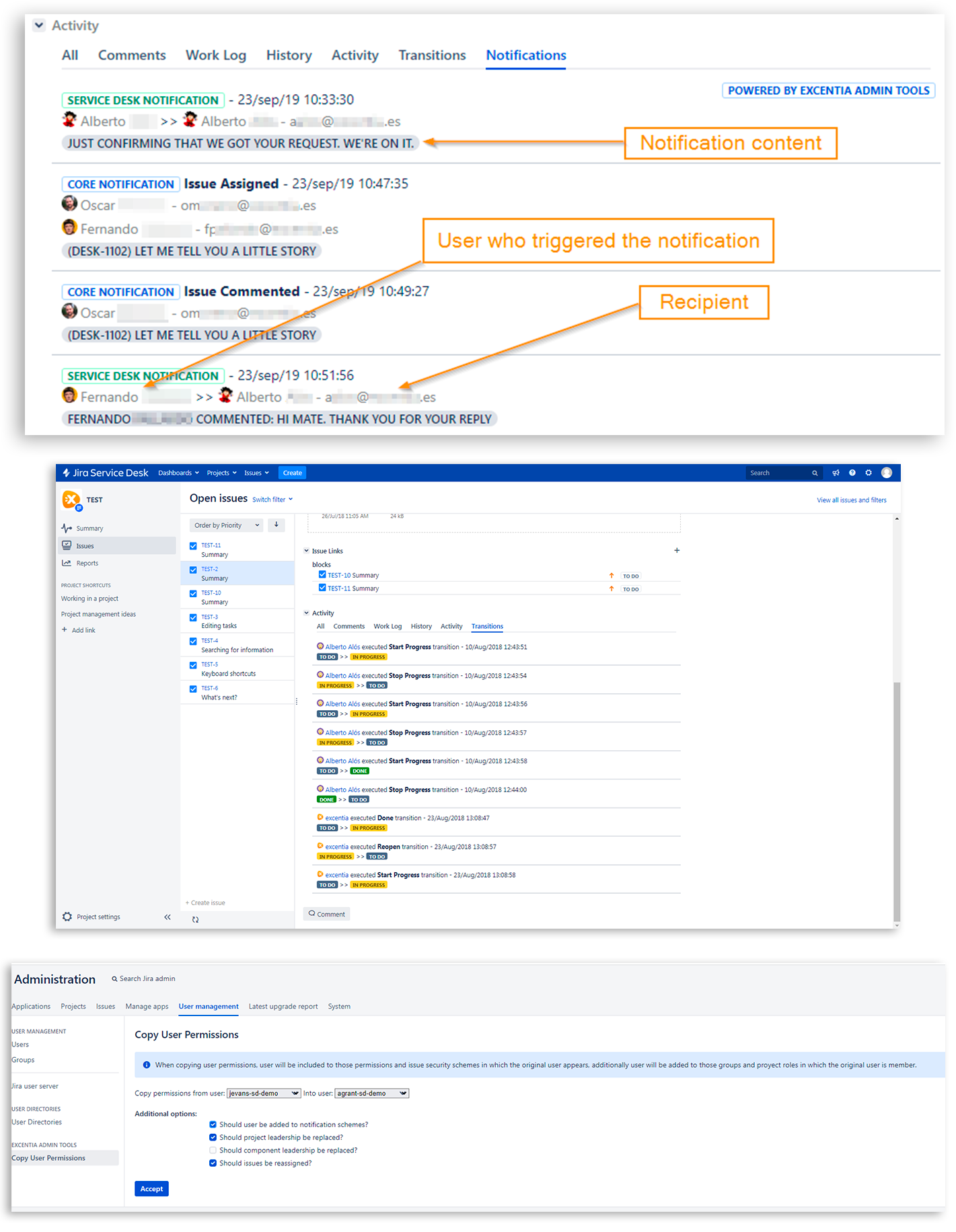 Detalles Atlassian App Marketplace - excentia Admin Tools