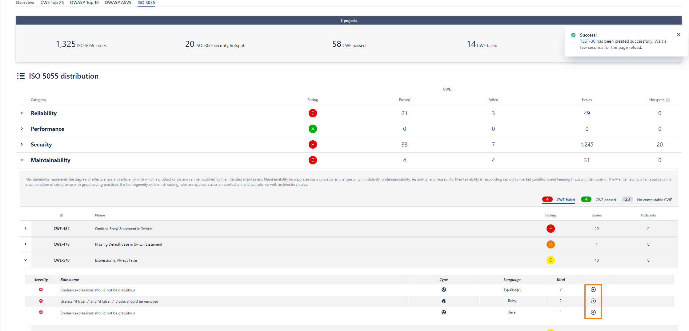 Crea issues en Jira desde ISO 5055