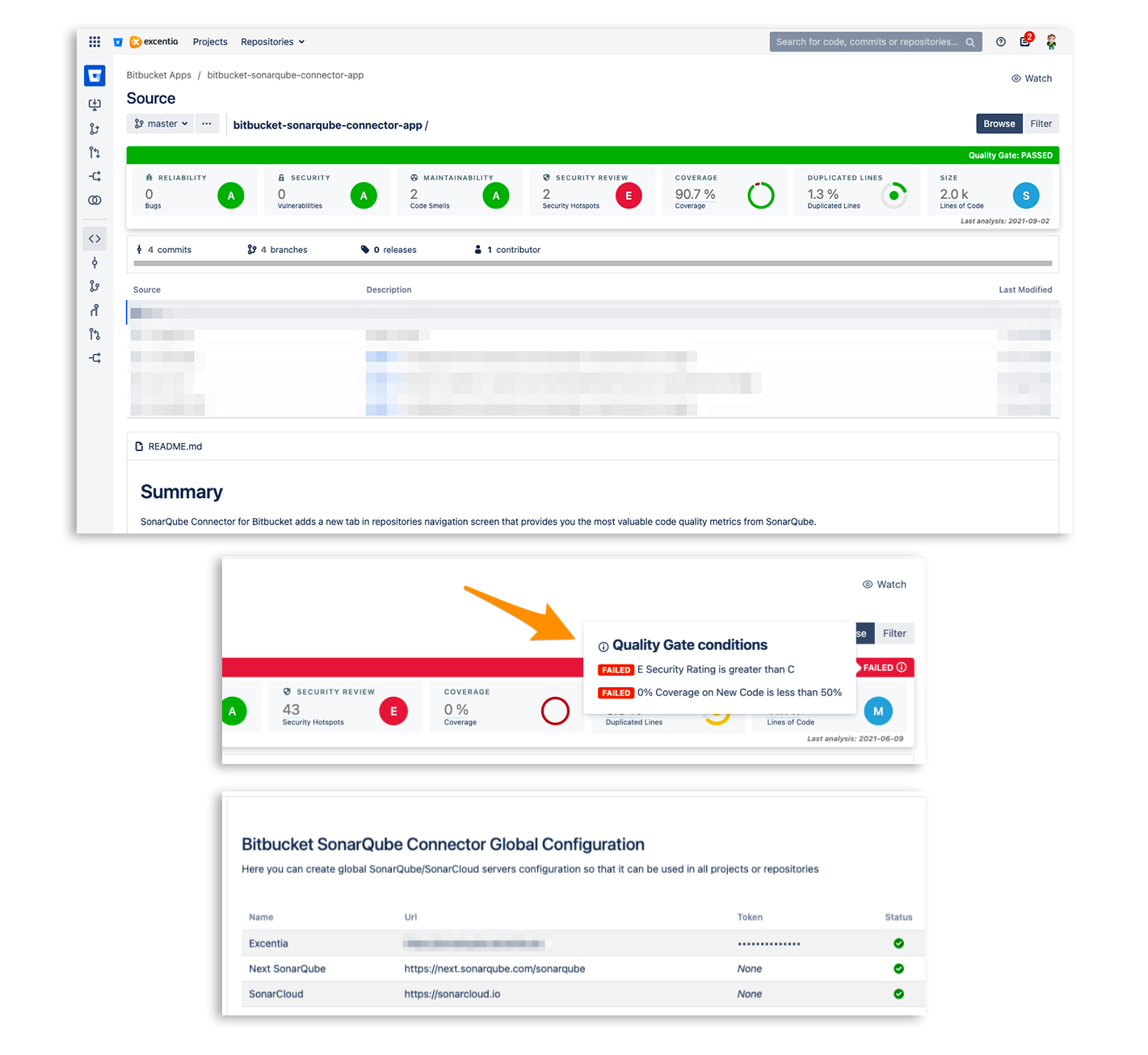 Detalles Atlassian App Marketplace - SonarCloud / SonarQube Connector for Bitbucket