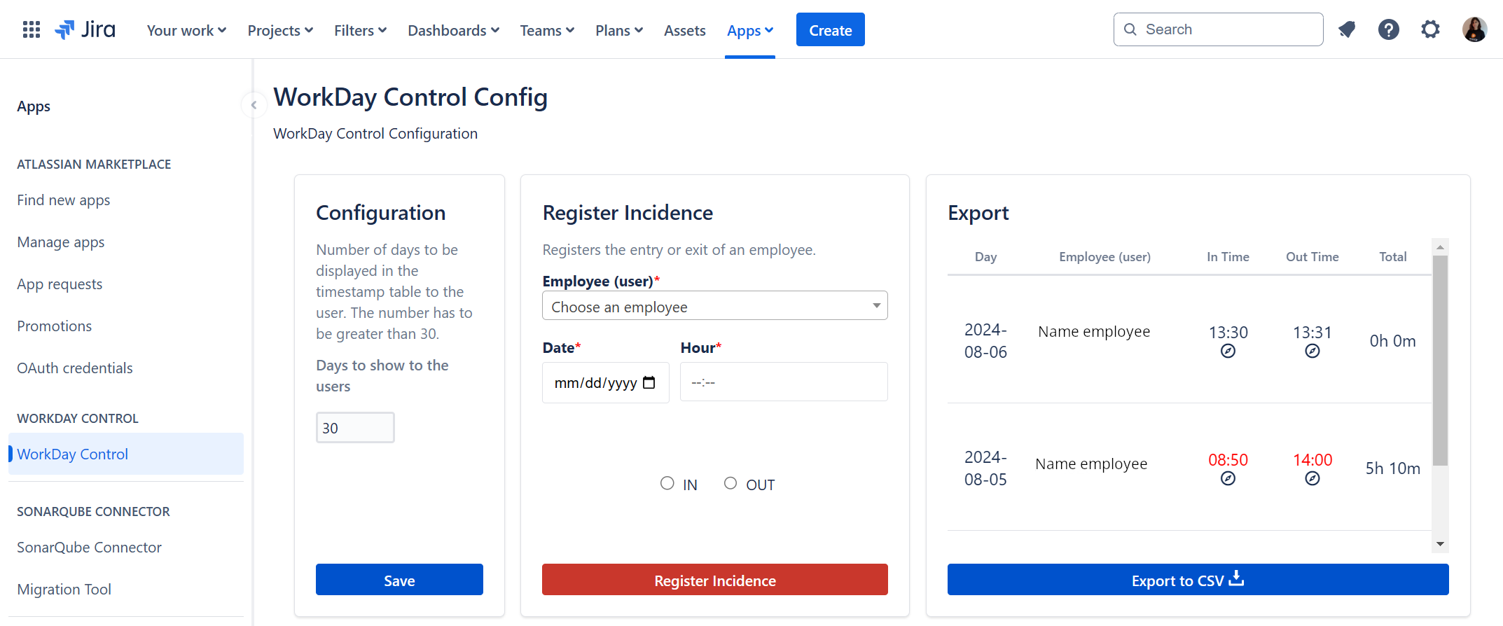 WorkDay Control for Jira Cloud