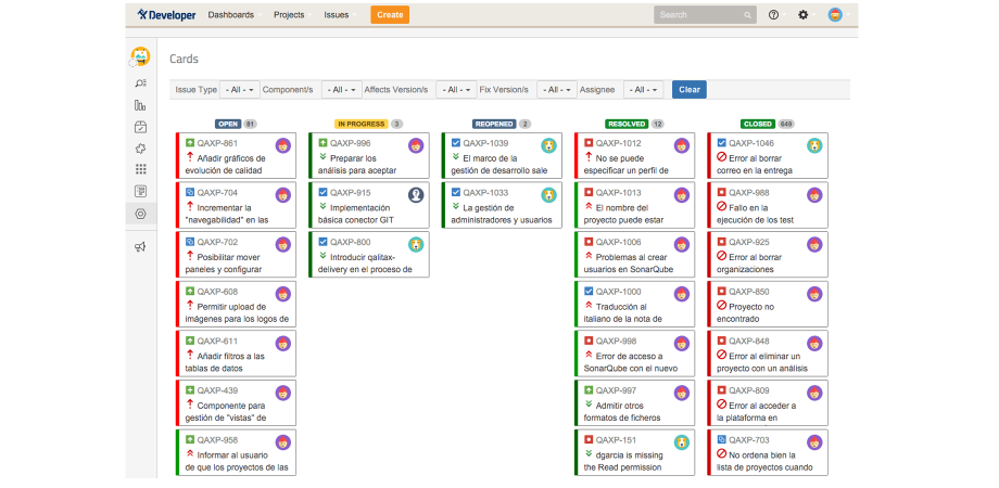 Cards for Jira - Kanbanizar proyectos