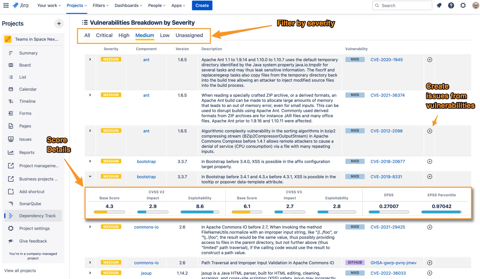 Conecta tu instancia de Jira con Dependency Track