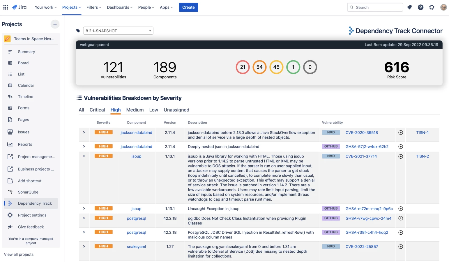 Conecta tu instancia de Jira con Dependency Track