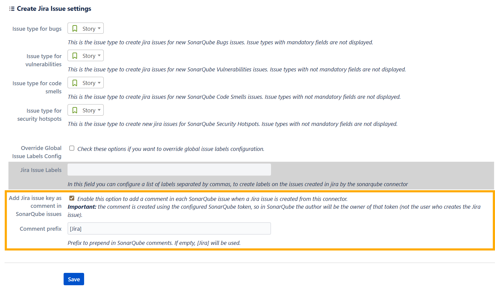 Add Jira issue key comment