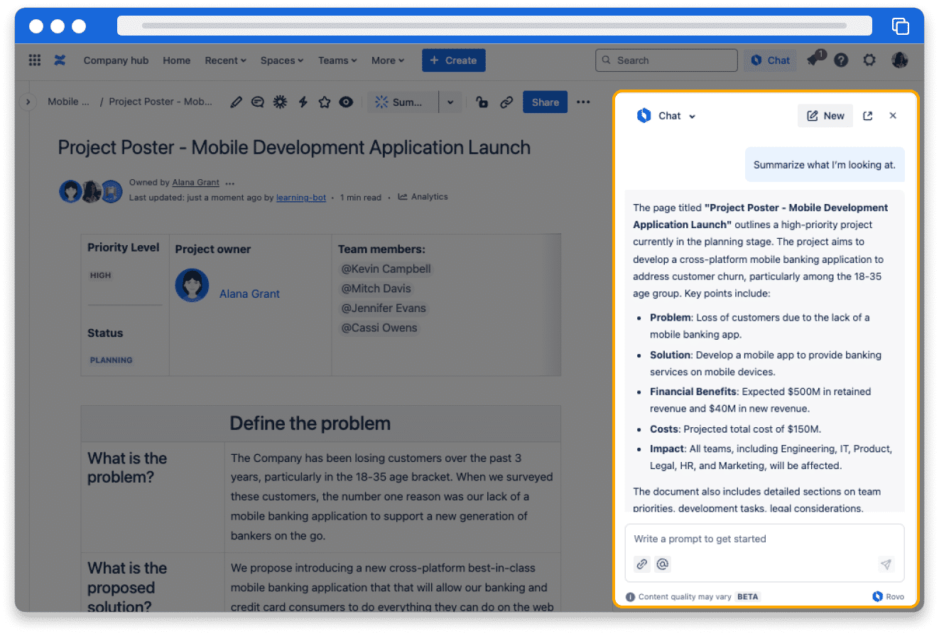 Atlassian Rovo Chat