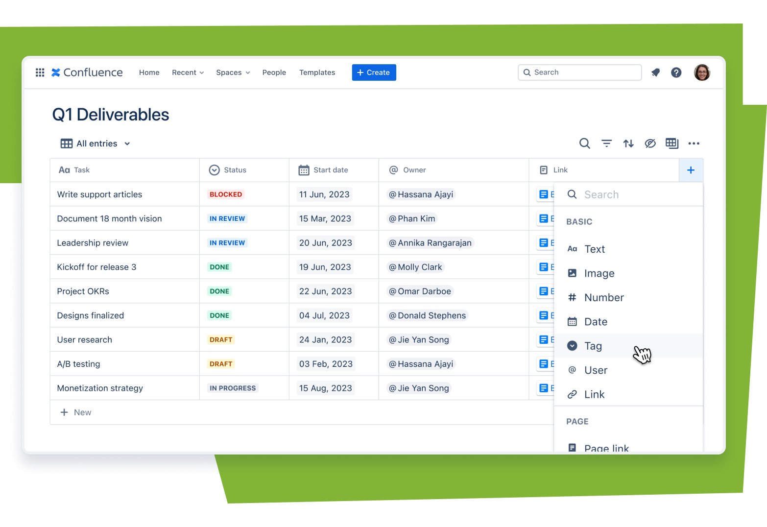 Crea bases de datos en Confluence