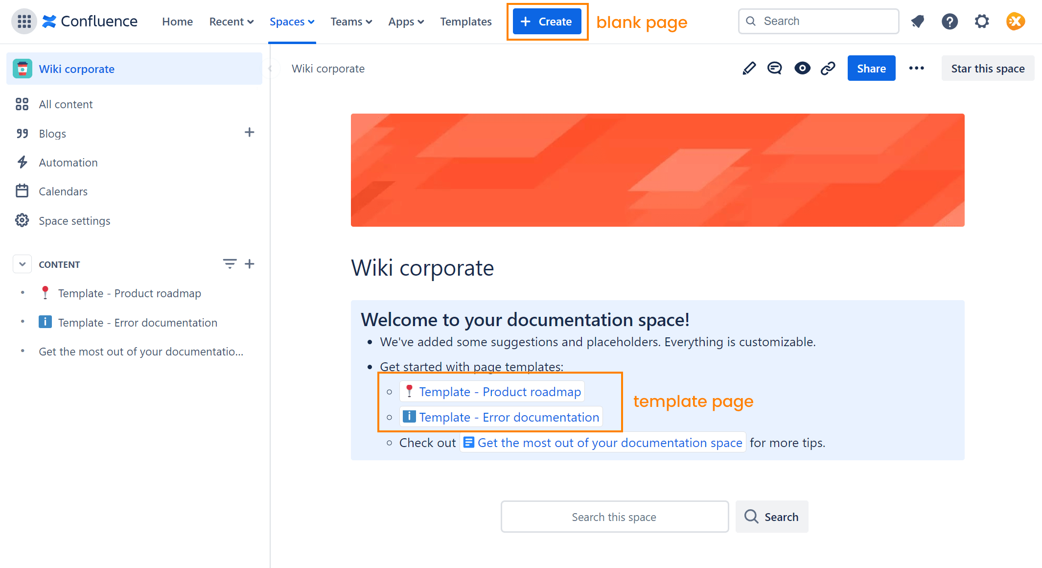 Cómo crear una página en Confluence