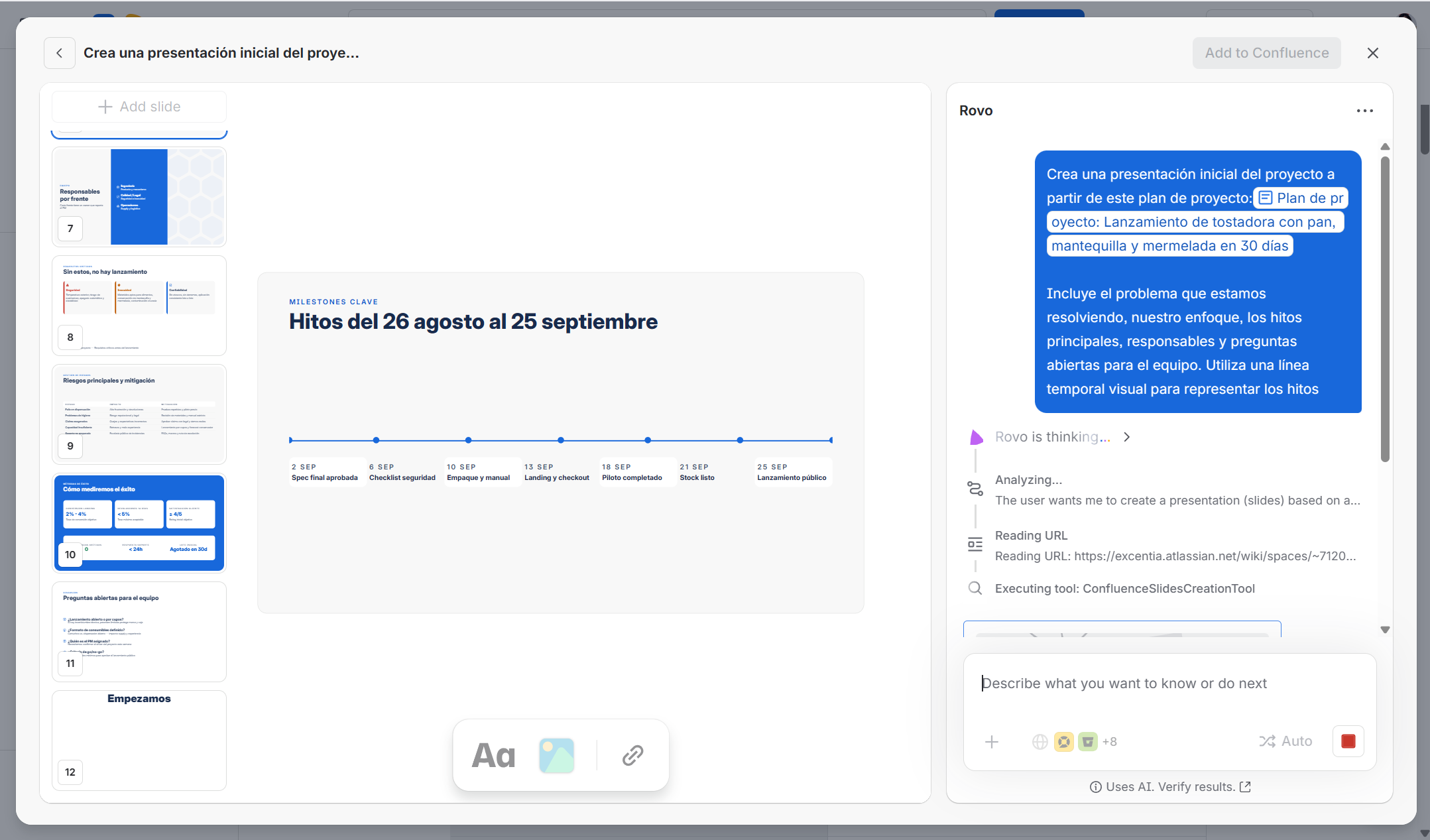 Creando Confluence Slides