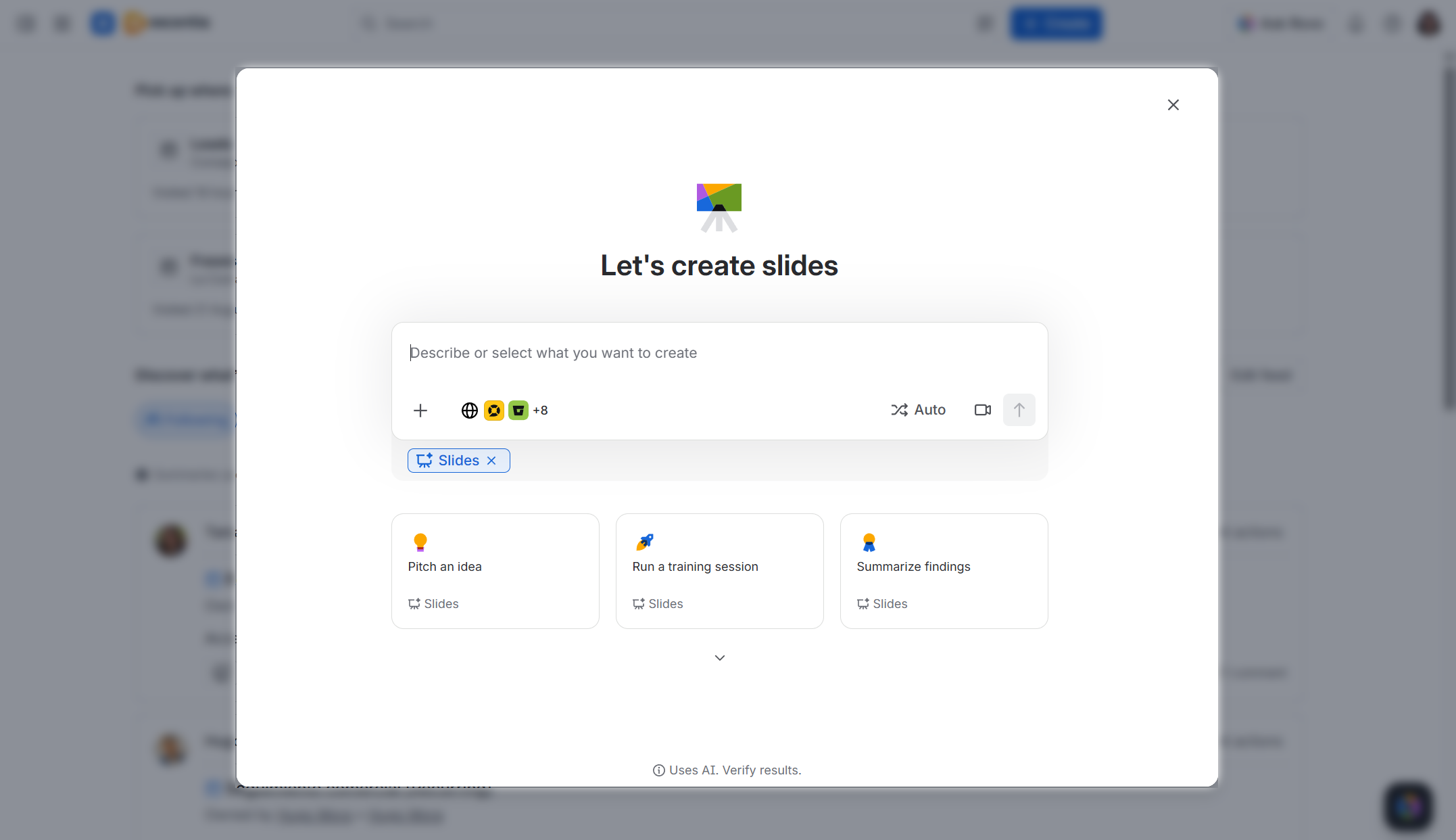 Crear presentacion Confluence Slides