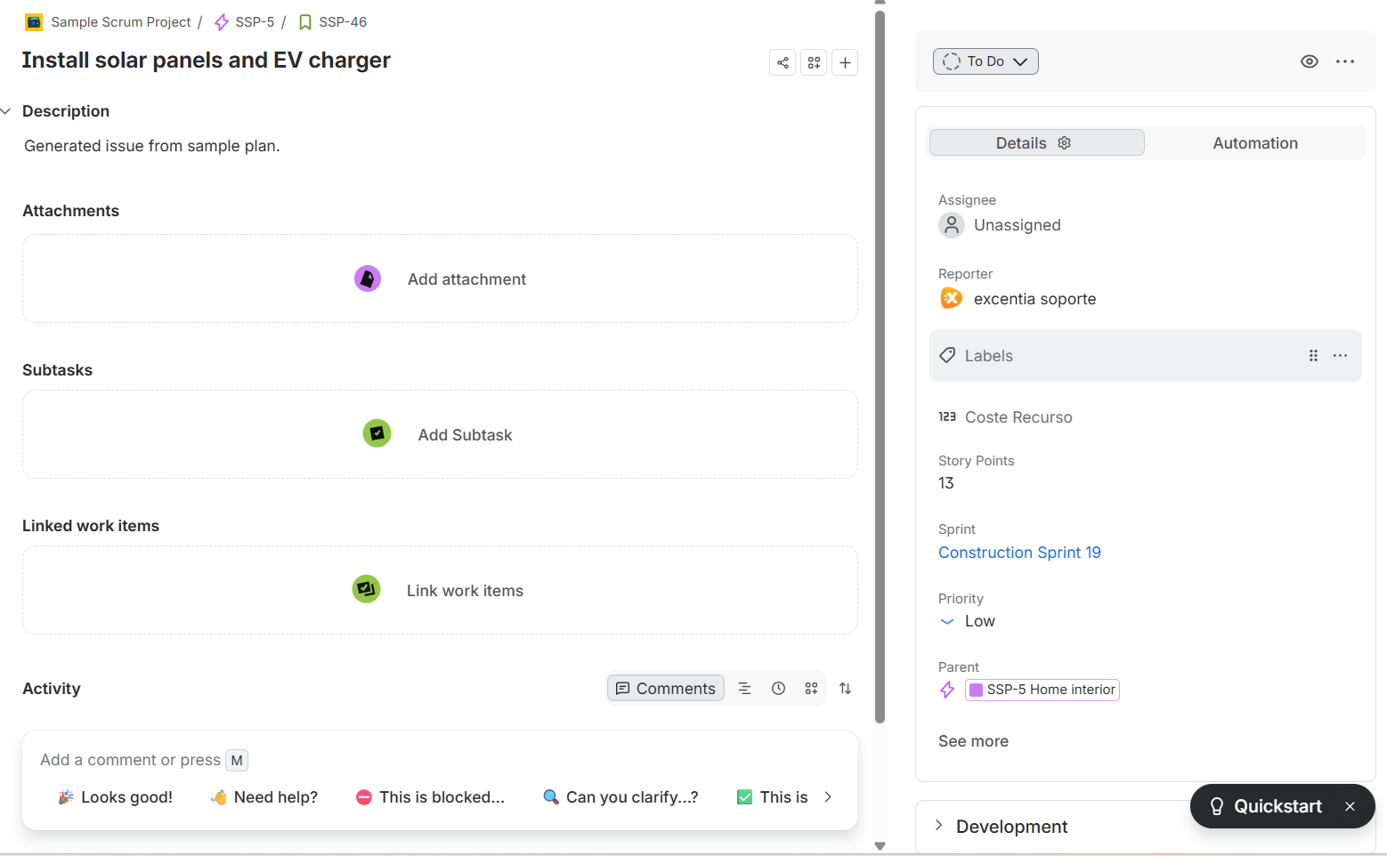 Nueva vista work item Jira