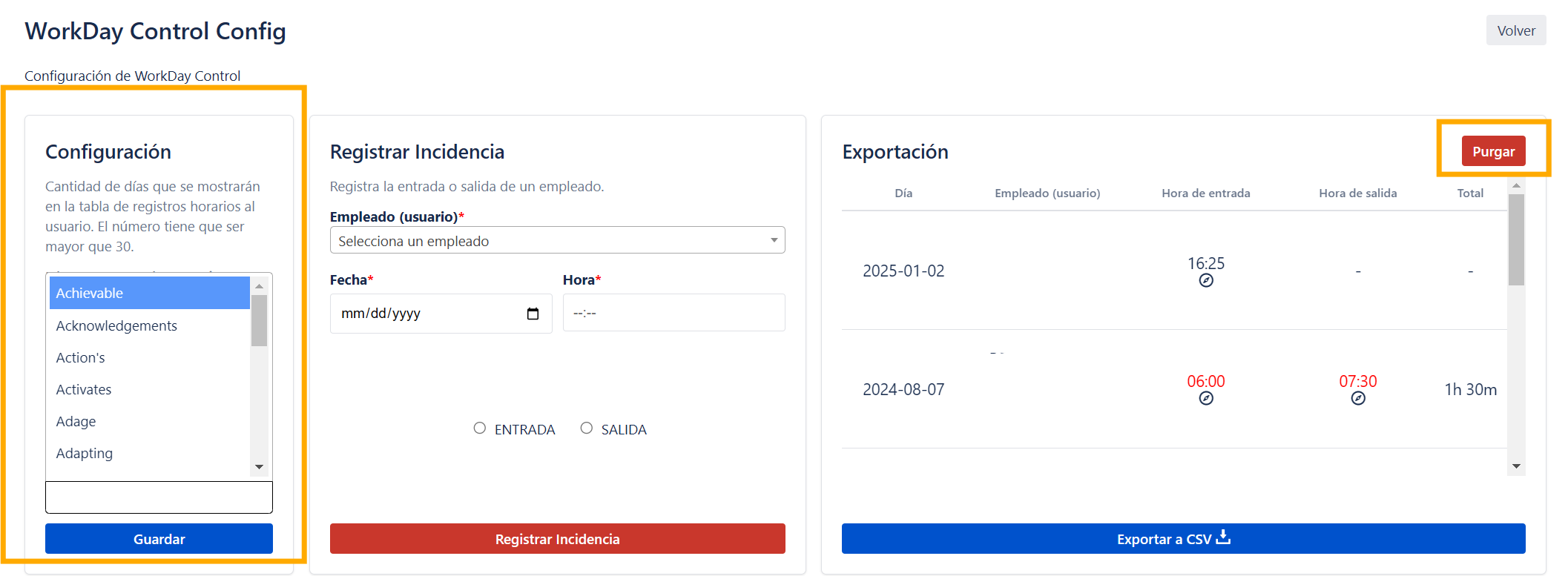 WorkDay Control for Jira Cloud pantalla