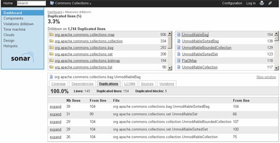 Screenshot de la primera versión de SonarQube