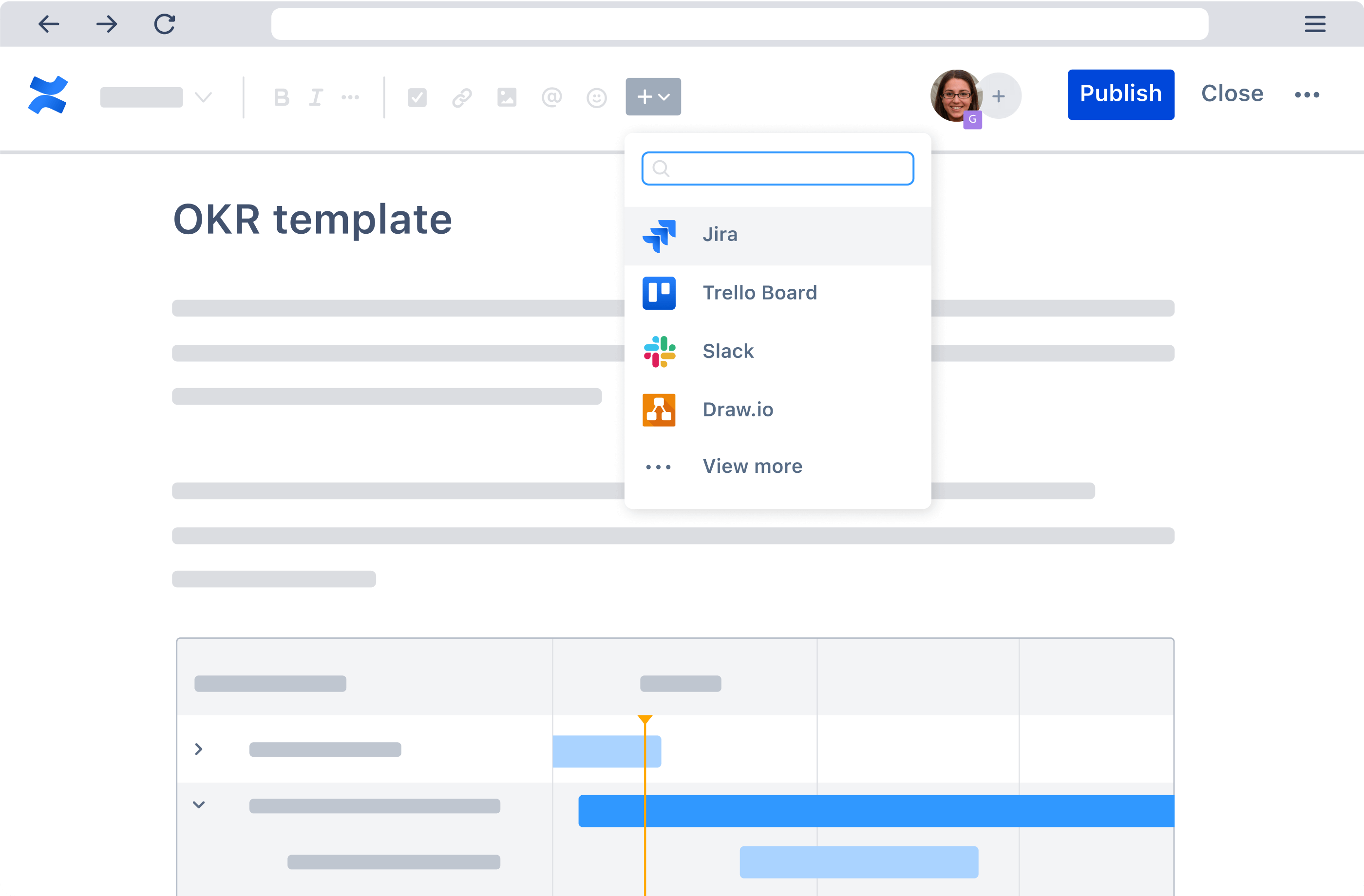 Confluence OKR template