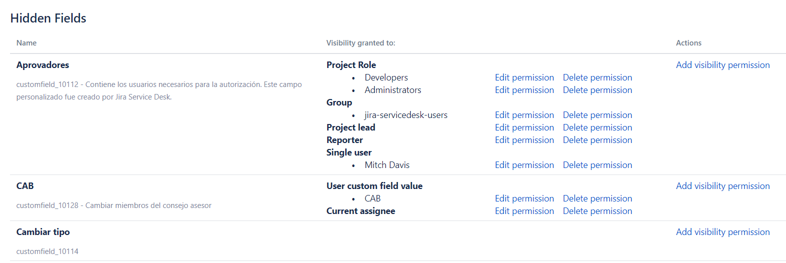 Como ocultar los datos en Jira para grupo de usuarios