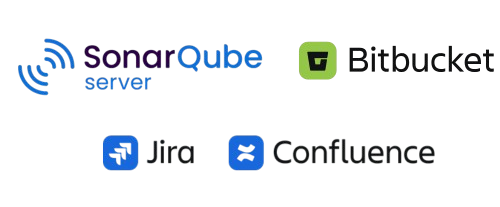 Logo Jira Confluence Bitbucket y SonarQube